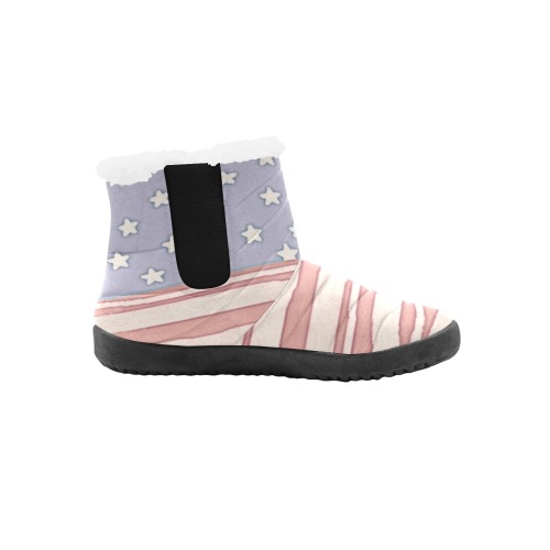 American flag Women's Cotton-Padded Shoes (Model 19291)