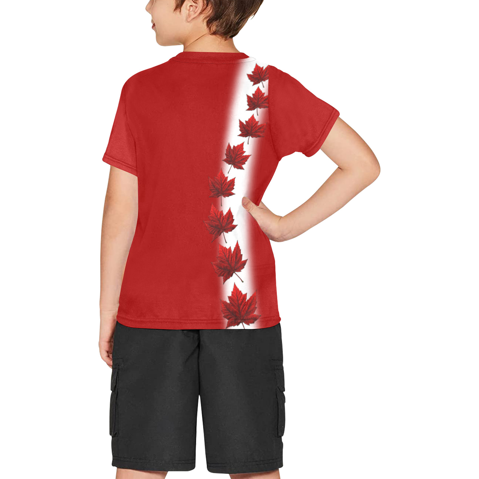 Boy's Canada Souvenir T-shirt Big Boys' All Over Print Crew Neck T-Shirt (Model T40-2)