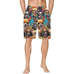 CHIHUAHUAS EATING MEXICAN FOOD 2 All Over Print Basketball Shorts with Pocket