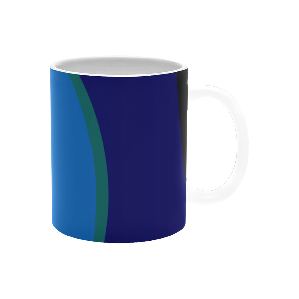 Dimensional Blue Abstract 915 White Mug(11OZ)