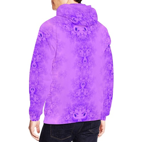 Purple Lilacs Frost Fractal All Over Print Hoodie for Men (USA Size) (Model H13)