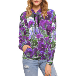 Field Of Purple Flowers 8420 All Over Print Hoodie for Women (USA Size) (Model H13)