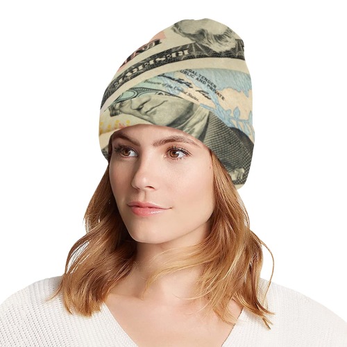 US PAPER CURRENCY All Over Print Beanie for Adults