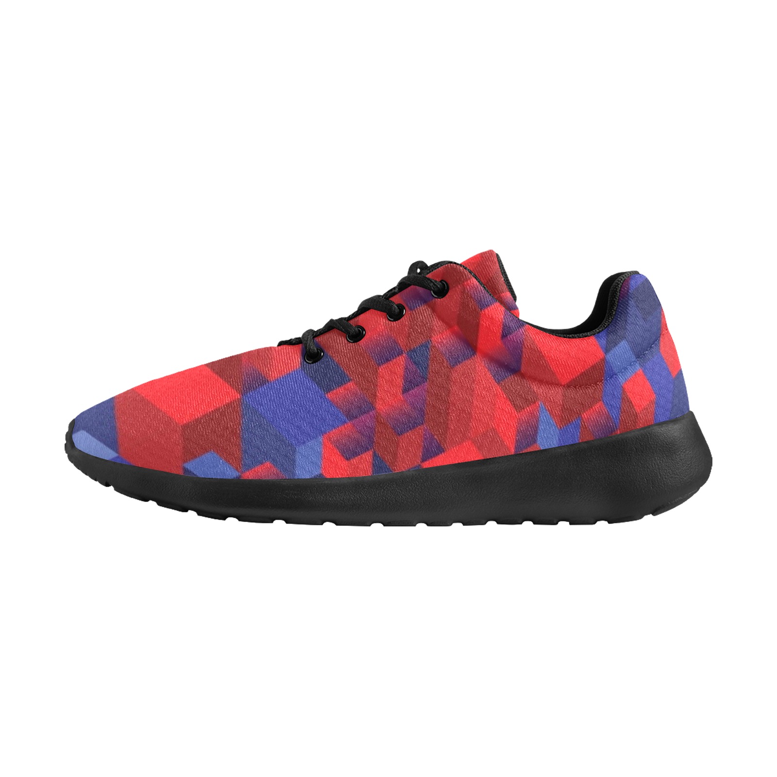 Geometric Abstract - Red Men's Athletic Shoes (Model 0200)