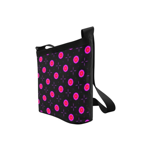 Pink Dots on Black Crossbody Bags (Model 1613)
