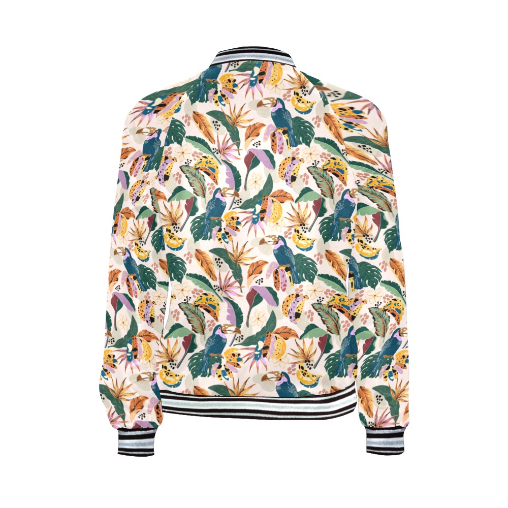 Toucans in wild tropical nature All Over Print Bomber Jacket for Women (Model H21)
