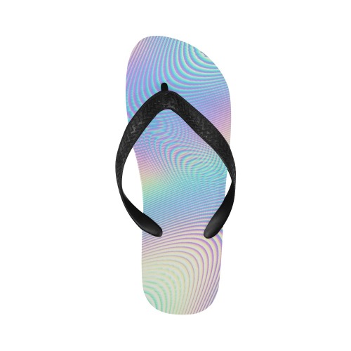 Holographic Rainbow Prints Flip Flops for Men/Women (Model 040)