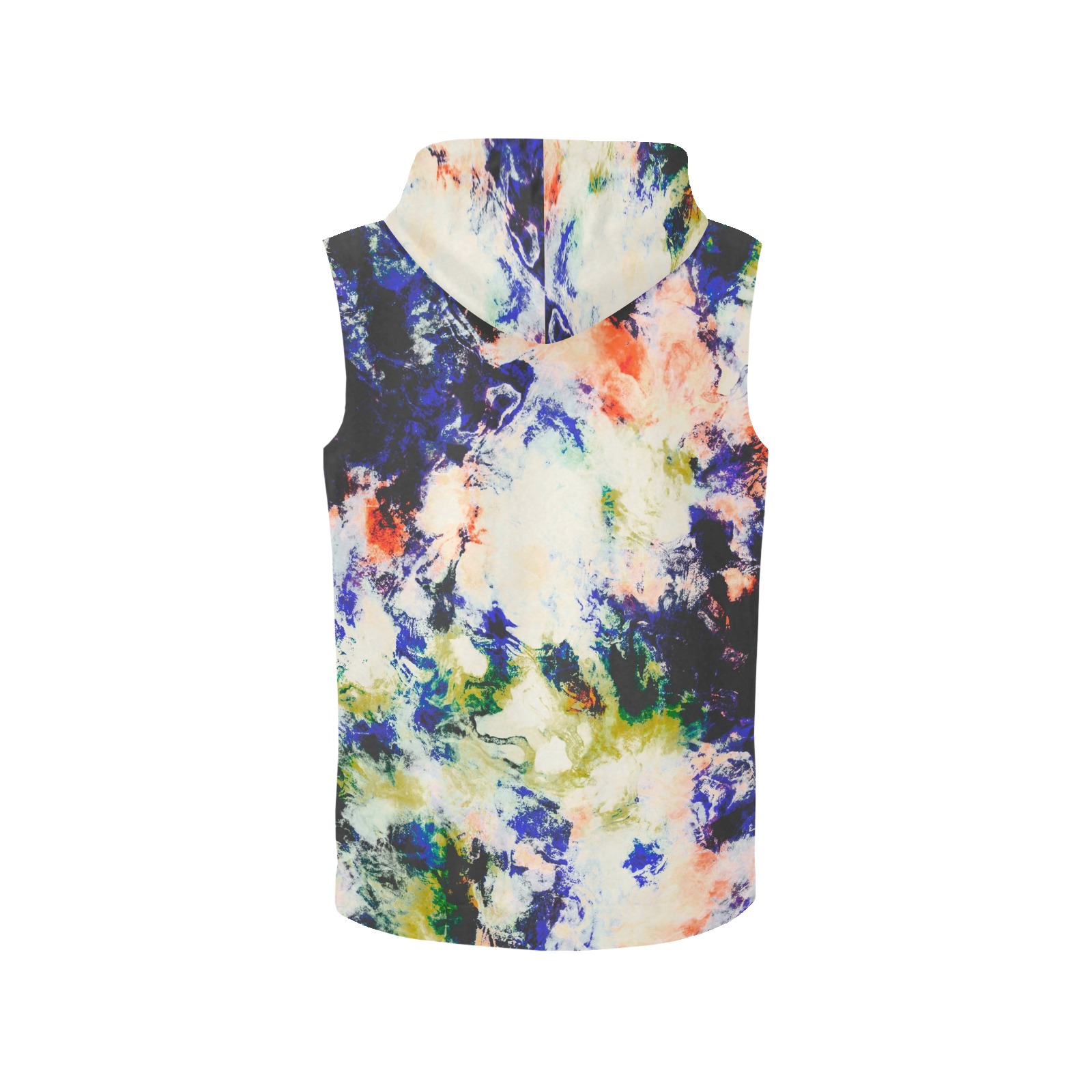 Modern watercolor colorful marbling All Over Print Sleeveless Zip Up Hoodie for Women (Model H16)