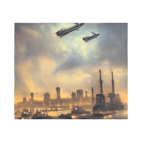 BATTLE OVER LONDON 3 Cotton Linen Wall Tapestry 60"x 51"