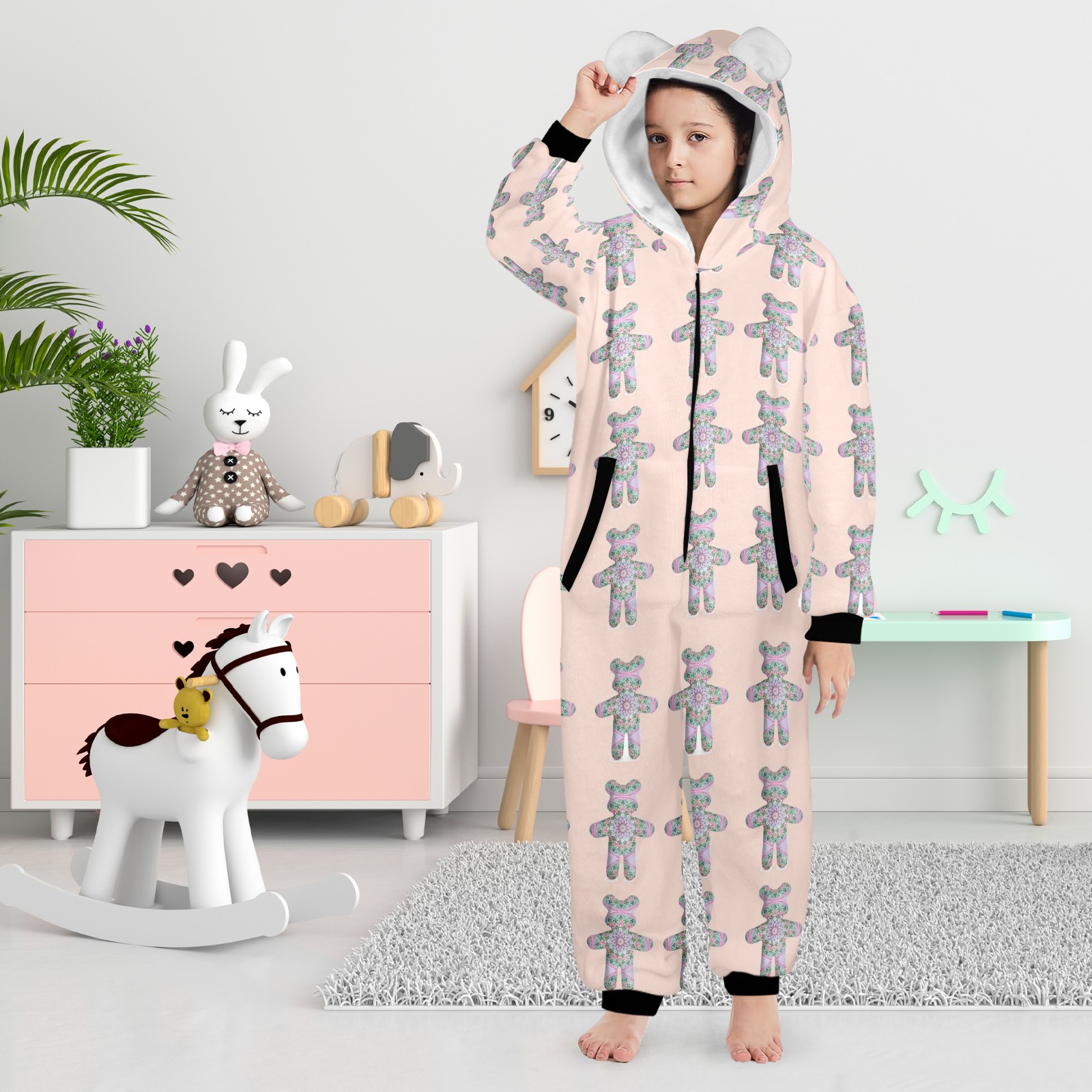 Brand shop 2品の選択 VIGTRO Hooded Onesie Pajamas – Zip-Up Fleece Jumpsuit With Pockets