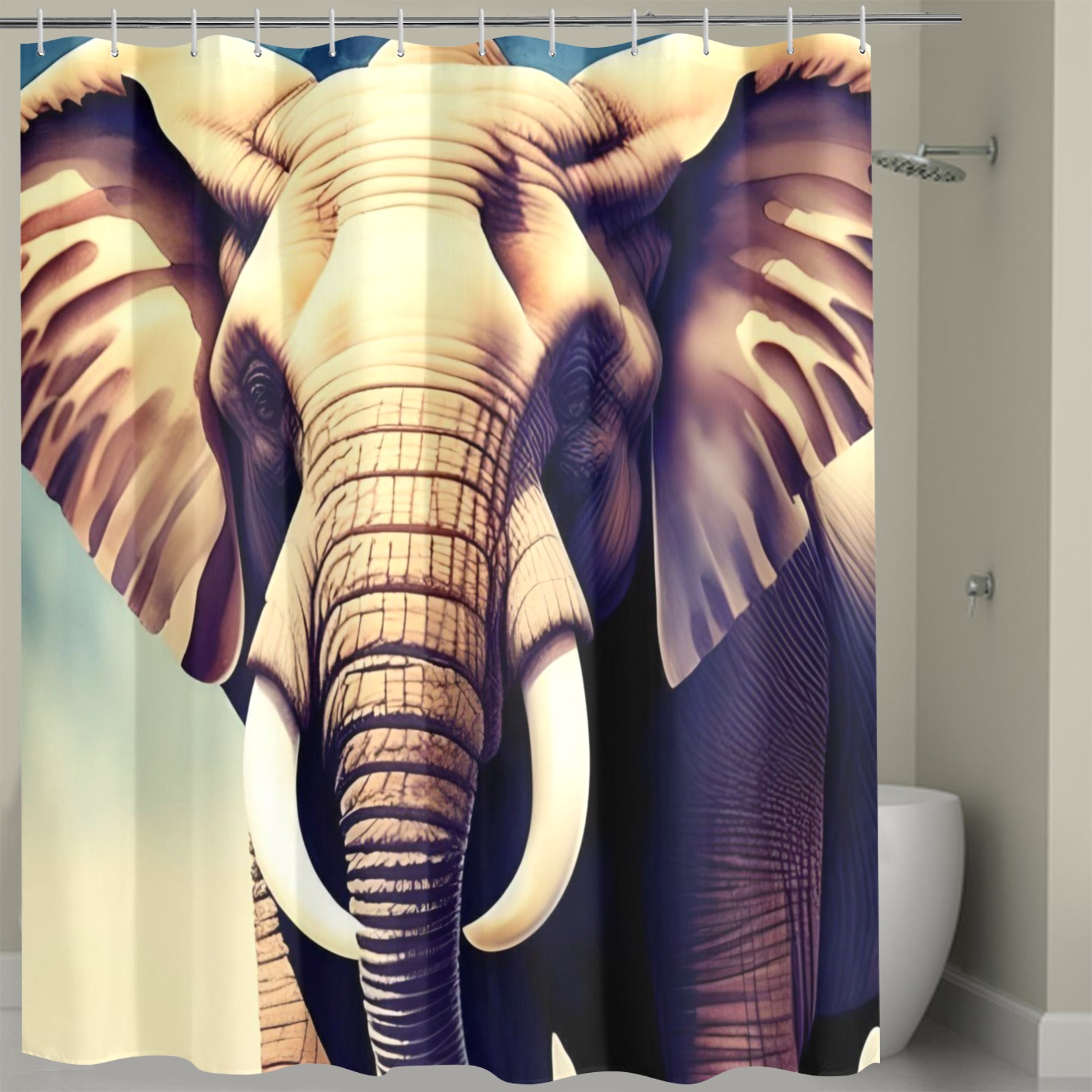 Elephant in the Room Shower Curtain Shower Curtain 72" x 72"