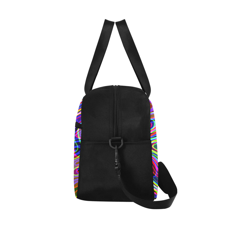 Abstract Retro Neon Pattern Background Design Fitness Handbag (Model 1671)