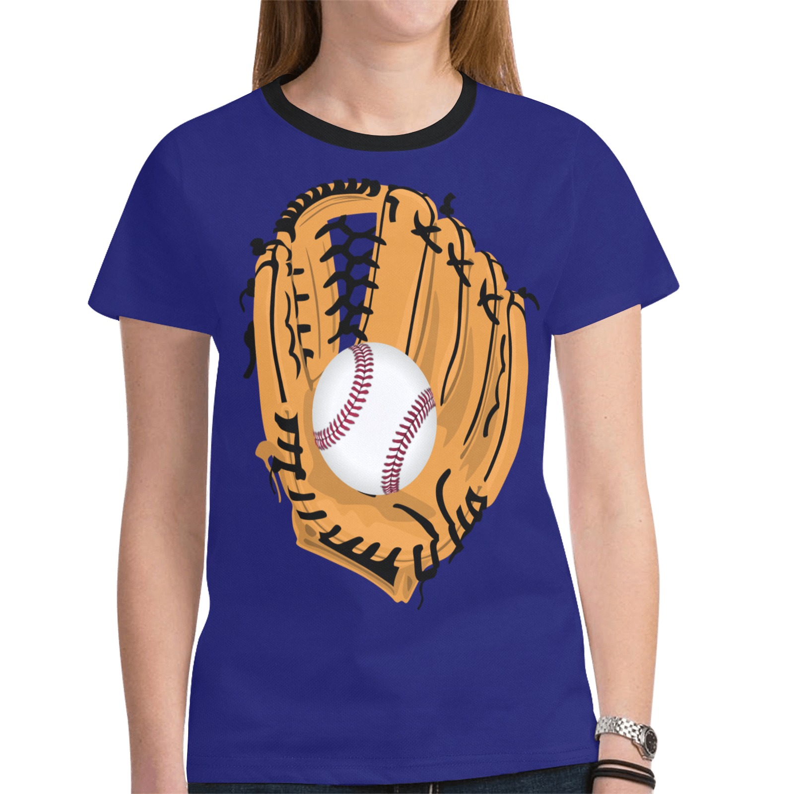 Baseball and Glove New All Over Print T-shirt for Women (Model T45)