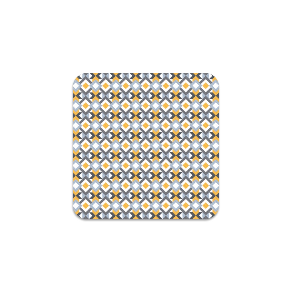 Retro Angles Abstract Geometric Pattern Square Coaster