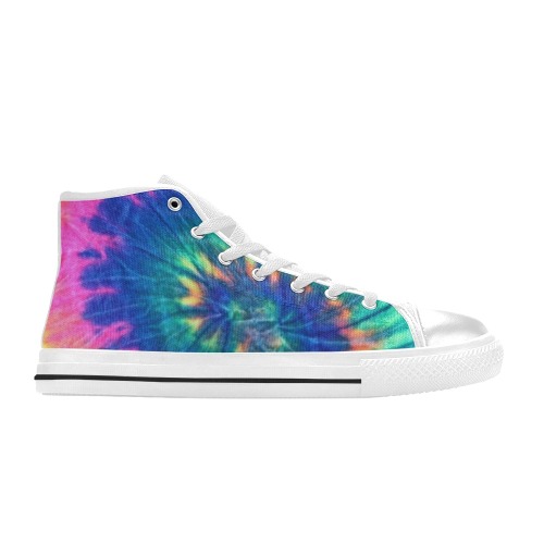 tye-dyed Men’s Classic High Top Canvas Shoes (Model 017)
