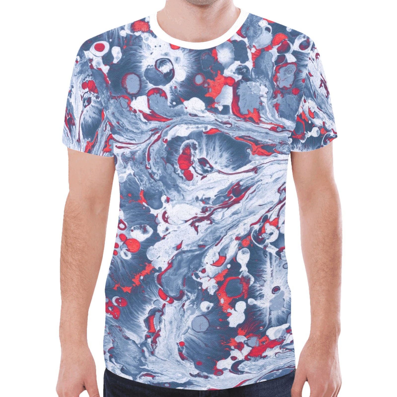 Blue Marble New All Over Print T-shirt for Men (Model T45)