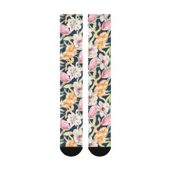 Snake in the flowery watermelon Over-The-Calf Socks