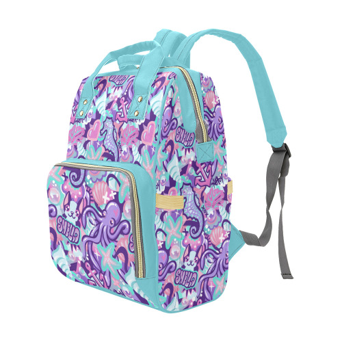 Kawaii Mermaid Backpack Multi-Function Diaper Backpack/Diaper Bag (Model 1688)