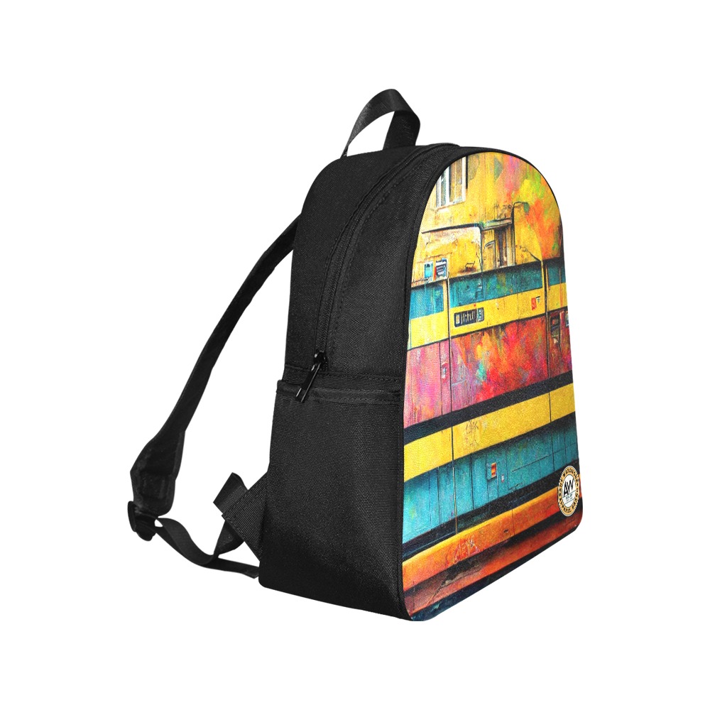 graffiti style train Multi-Pocket Fabric Backpack (Model 1684)