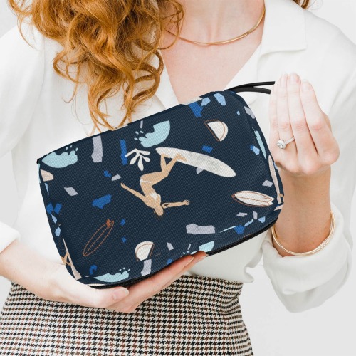 Surfing the terrazzo sea 2 Toiletry Bag with Hanging Hook (Model 1728)