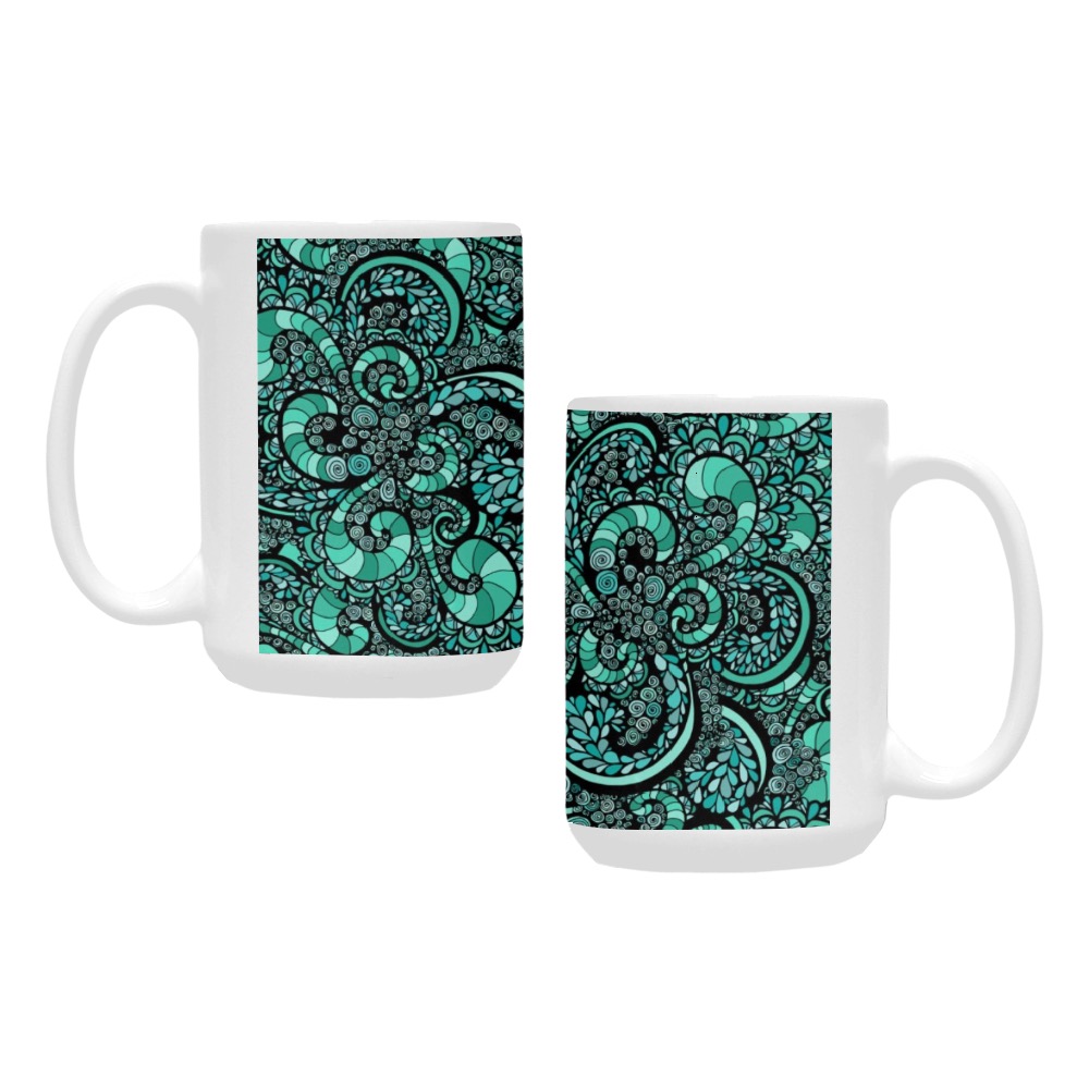 Seafoam Shores pattern Custom Ceramic Mug (15OZ)
