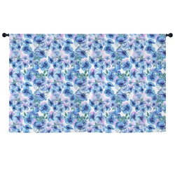 Blue Roses Flowers Window Curtain 52"x63" (2-Piece)