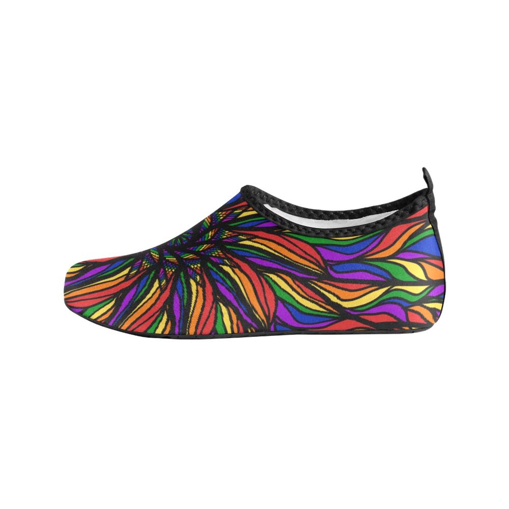 Ô Rainbow Feathers Women's Slip-On Water Shoes (Model 056)