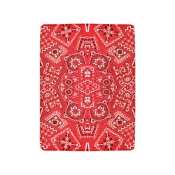 Red Bandana Squares Ultra-Soft Micro Fleece Blanket 30"x40" (Thick)