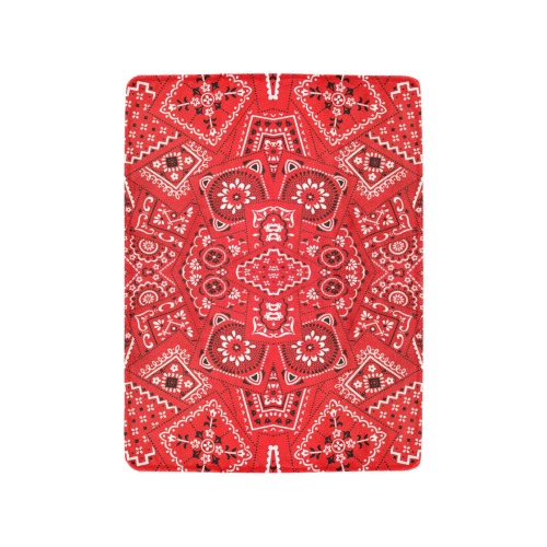 Red Bandana Squares Ultra-Soft Micro Fleece Blanket 30"x40" (Thick)