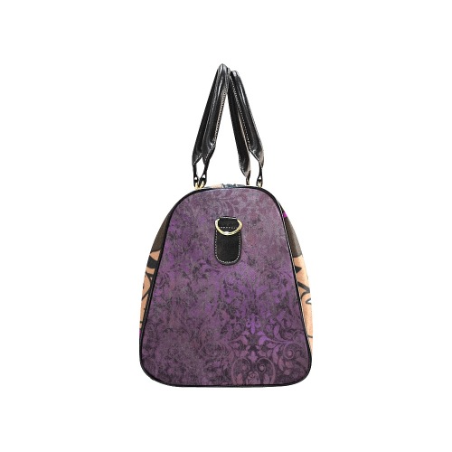 She wears purple headphones New Waterproof Travel Bag/Small (Model 1639)