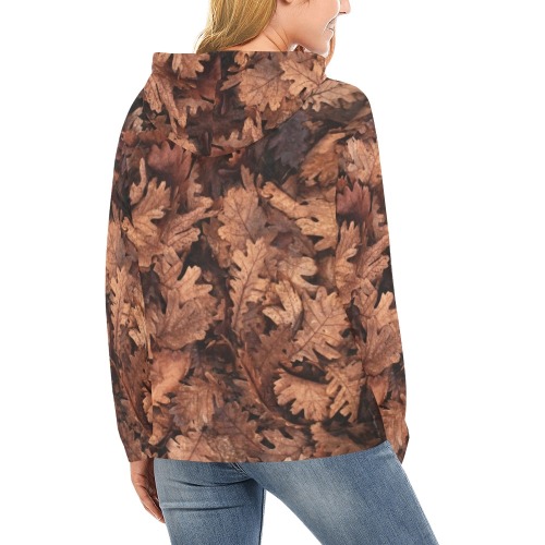 Fall Leaves All Over Print Hoodie for Women (USA Size) (Model H13)