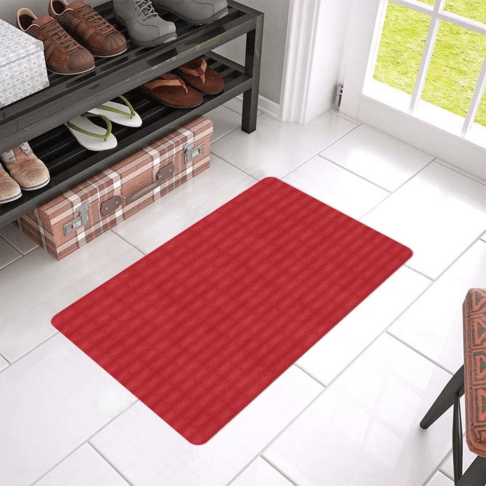 red repeating pattern Doormat 24"x16" (Black Base)