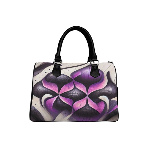purple and cream pattern Boston Handbag (Model 1621)