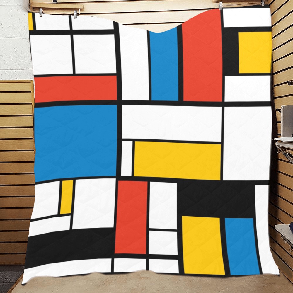 Mondrian De Stijl Modern Quilt 60"x70"