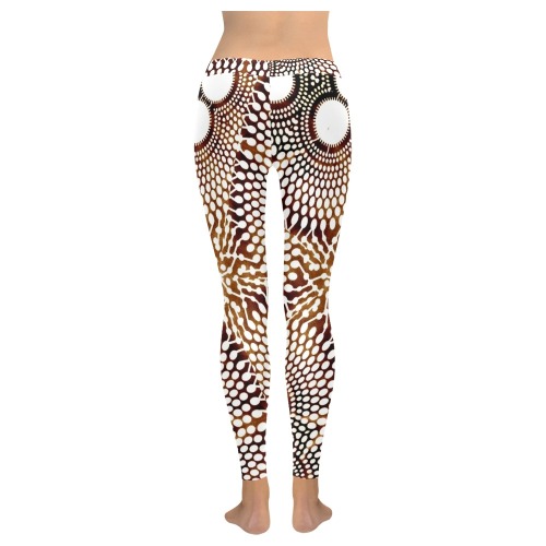 AFRICAN PRINT PATTERN 4 Women's Low Rise Leggings (Invisible Stitch) (Model L05)
