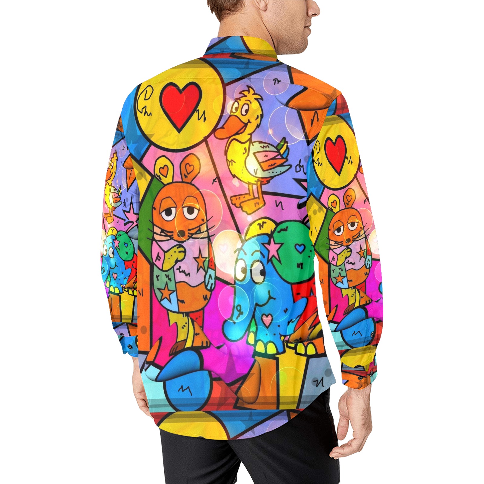 Friends Pop Art by Nico Bielow Men's All Over Print Casual Dress Shirt (Model T61)