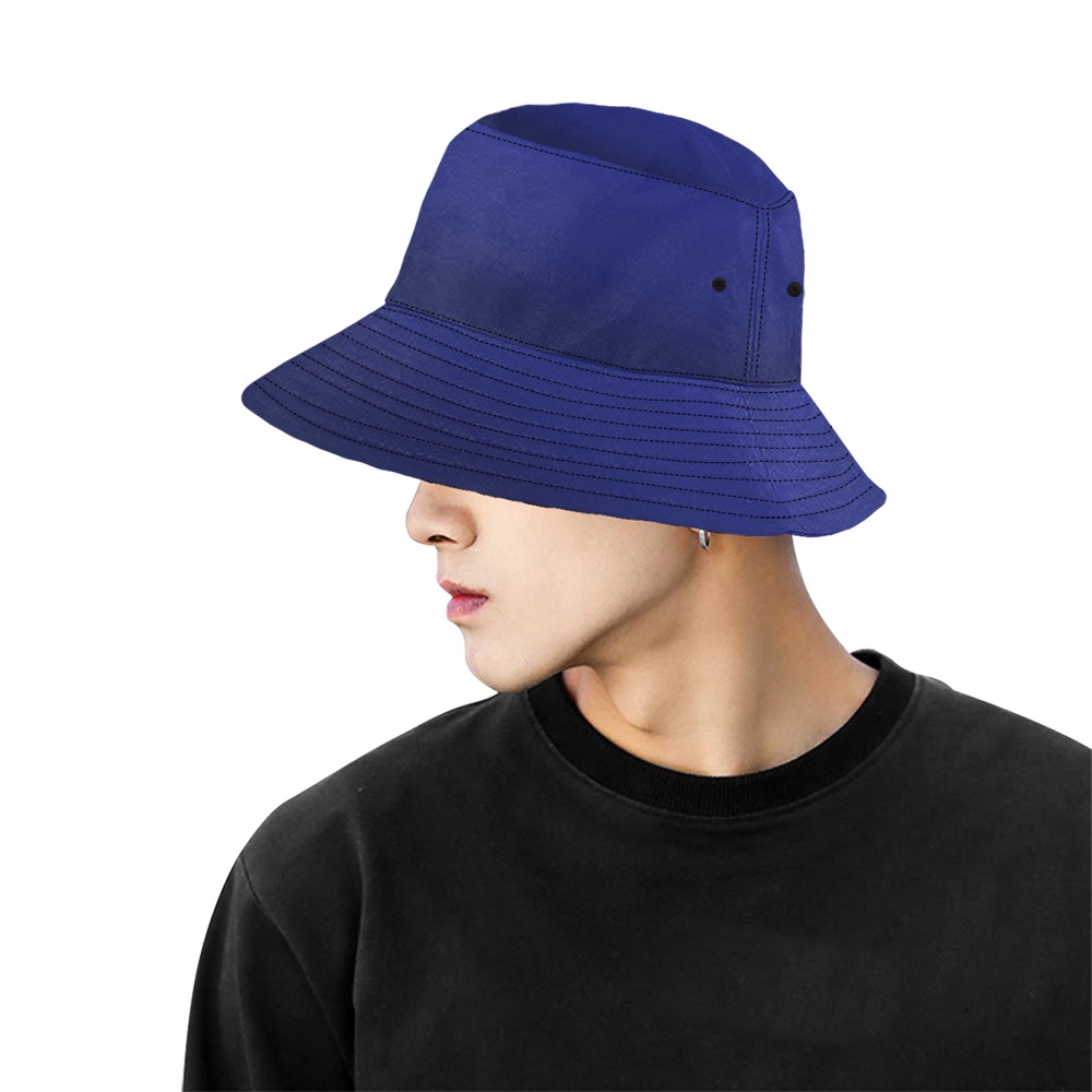 blu e All Over Print Bucket Hat for Men