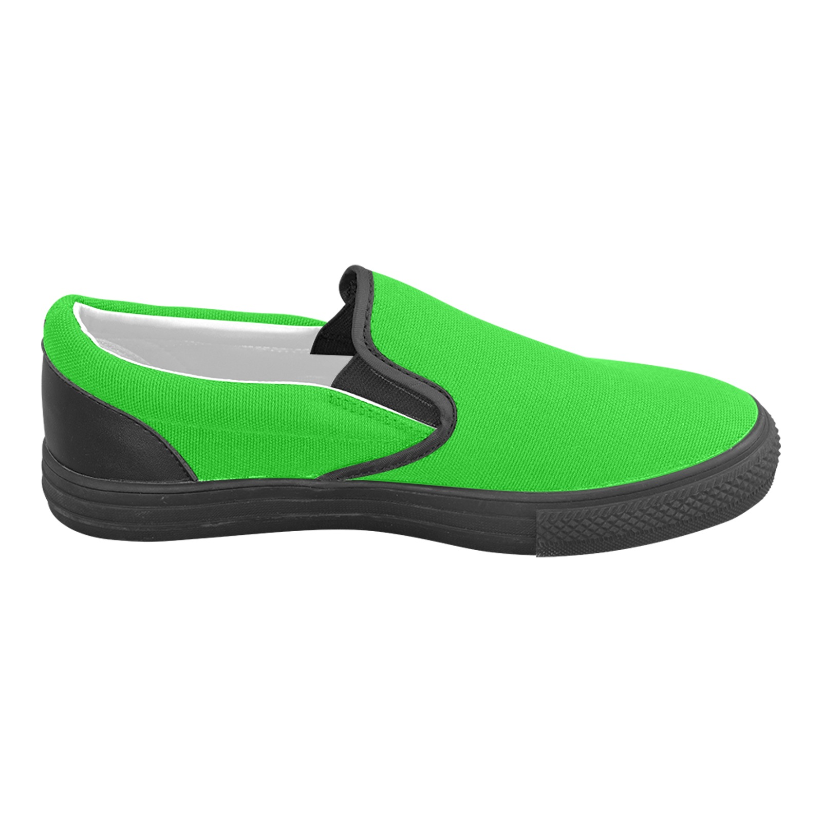 Merry Christmas Green Solid Color Men's Unusual Slip-on Canvas Shoes (Model 019)
