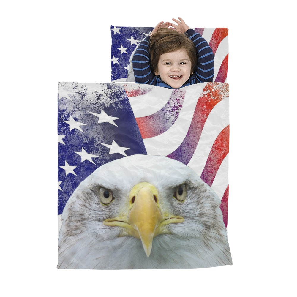 American Flag and Bald Eagle Kids' Sleeping Bag