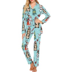 Santa and Friends Women's Long Pajama Set