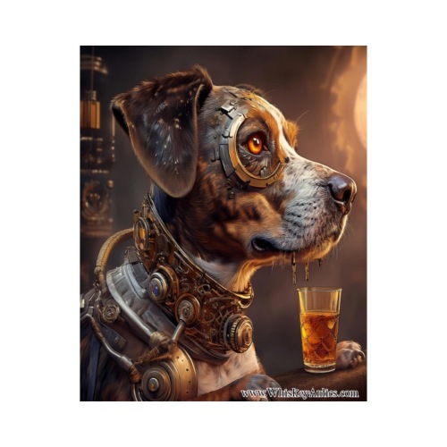 Steam Punk Dog 06 Wood Print 8"x10"