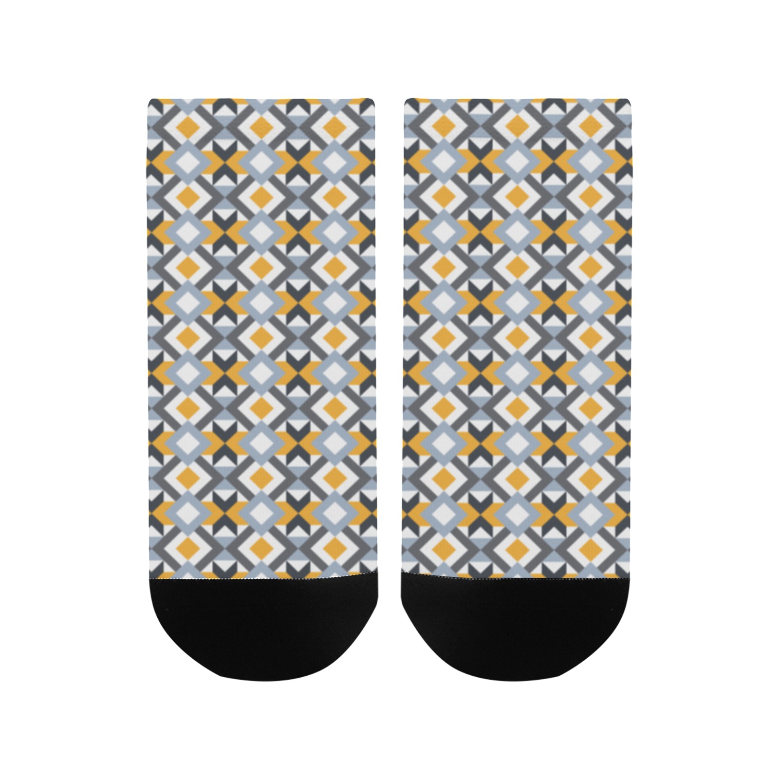 Retro Angles Abstract Geometric Pattern Men's Ankle Socks