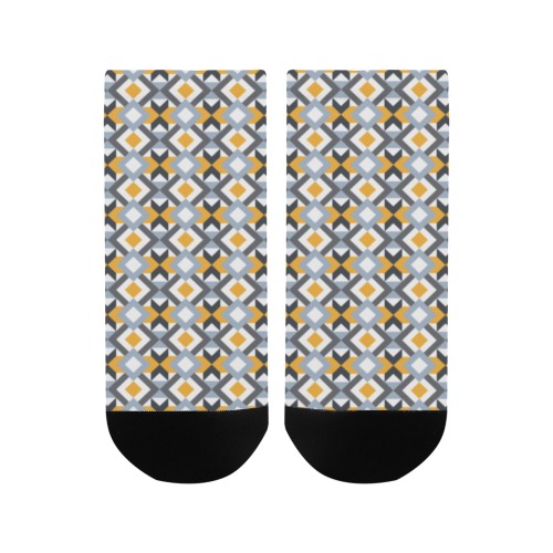 Retro Angles Abstract Geometric Pattern Men's Ankle Socks