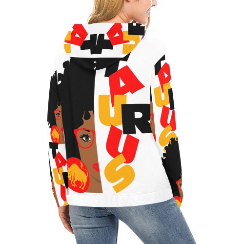 HalfFaceTaurus All Over Print Hoodie for Women (USA Size) (Model H13)