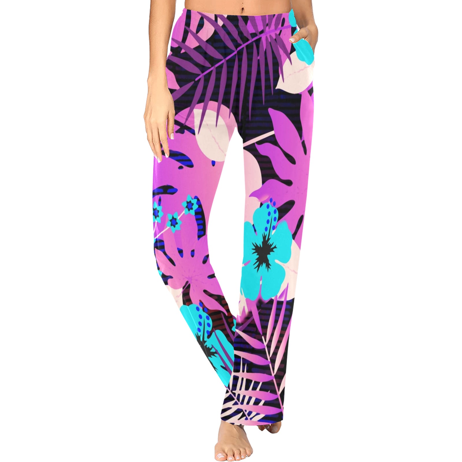 GROOVY FUNK THING FLORAL PURPLE Women's Pajama Trousers