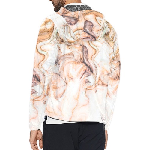 Abstract_pink_marble_mosaic Unisex All Over Print Windbreaker (Model H23)