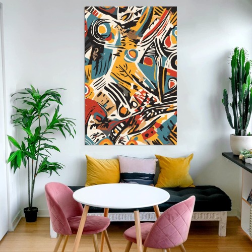 Elegant tribal abstract art. Frame Canvas Print 32"x48"