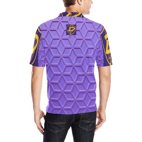 DIONIO Clothing - IRON SOLDIER POLO Shirt (Purple & Yellow) Men's All Over Print Polo Shirt (Model T55)