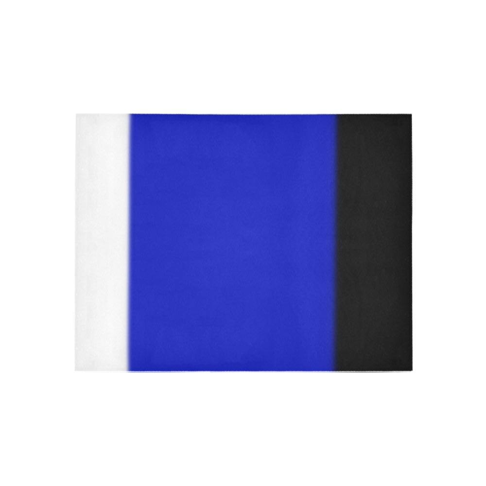 White, Dark Blue and Black Ombre Area Rug 5'3''x4'