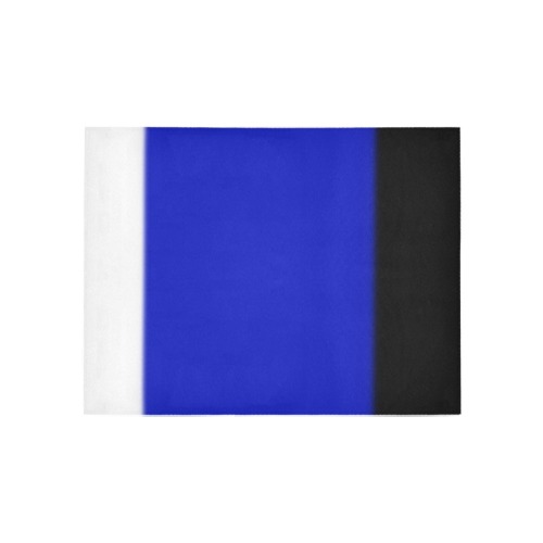 White, Dark Blue and Black Ombre Area Rug 5'3''x4'